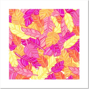 Colorful fun leaves Posters and Art